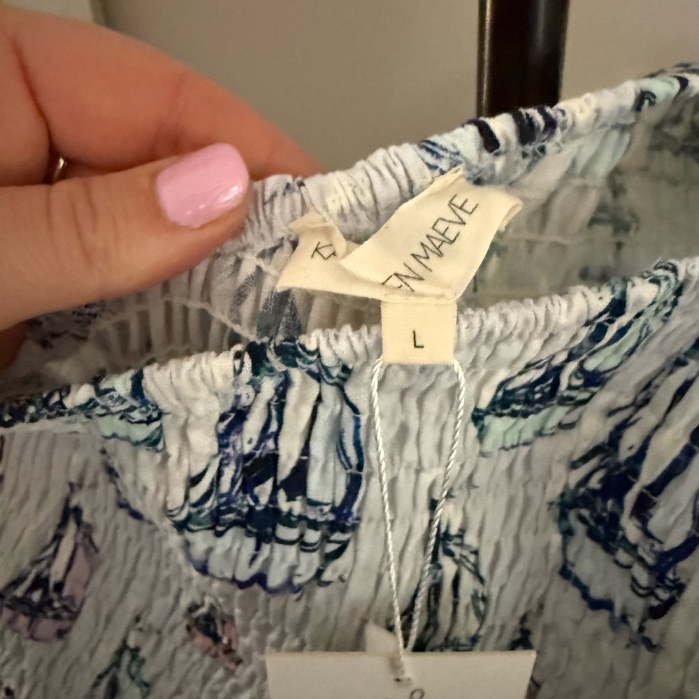 Linen Blend Maxi with Sailboat Print - Picture 3 of 3